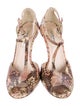 L.K. Bennett Snakeskin Animal Print T-Strap Sandals