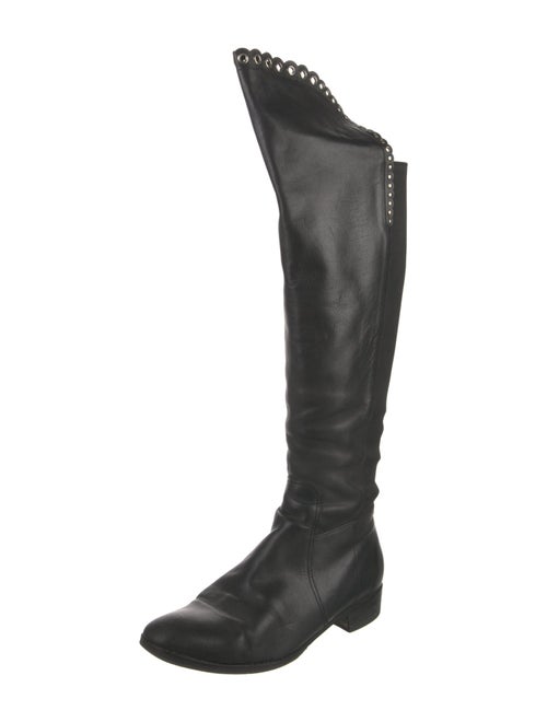 L.K. Bennett Leather Scalloped Accent Riding Boots