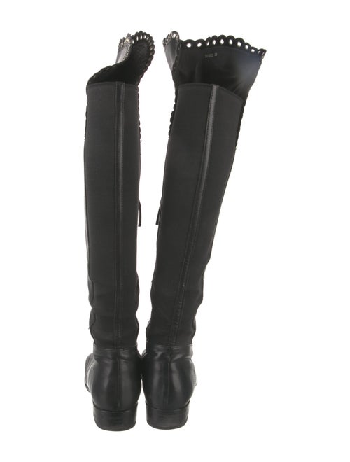 L.K. Bennett Leather Scalloped Accent Riding Boots