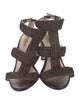 L.K. Bennett Leather Braided Accents T-Strap Sandals