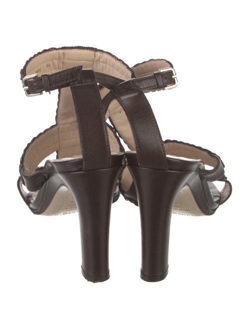 L.K. Bennett Leather Braided Accents T-Strap Sandals