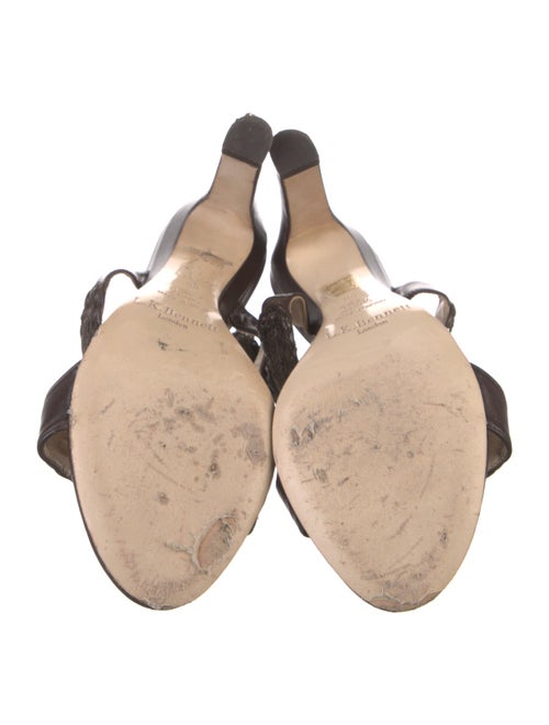 L.K. Bennett Leather Braided Accents T-Strap Sandals