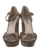 L.K. Bennett Embossed Leather Animal Print Sandals