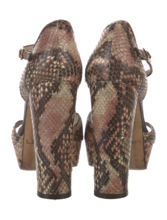 L.K. Bennett Embossed Leather Animal Print Sandals