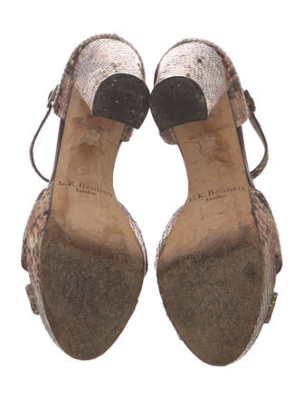 L.K. Bennett Embossed Leather Animal Print Sandals