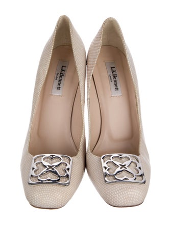 L.K. Bennett Embossed Leather Pumps
