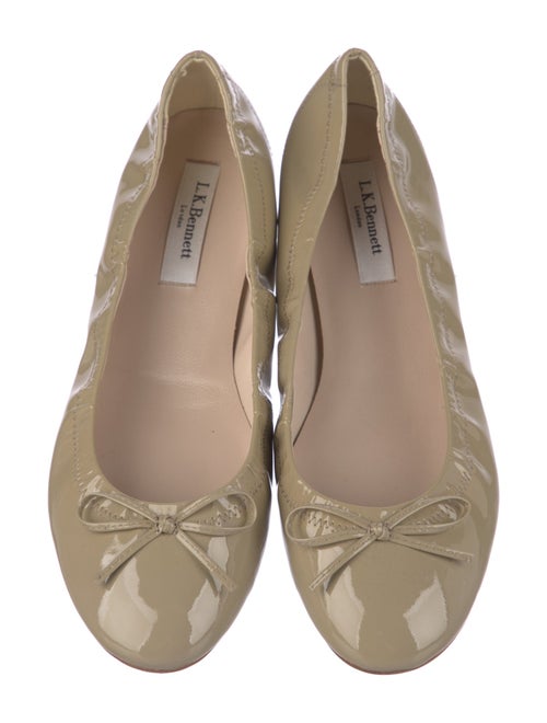 L.K. Bennett Patent Leather Bow Accents Ballet Flats