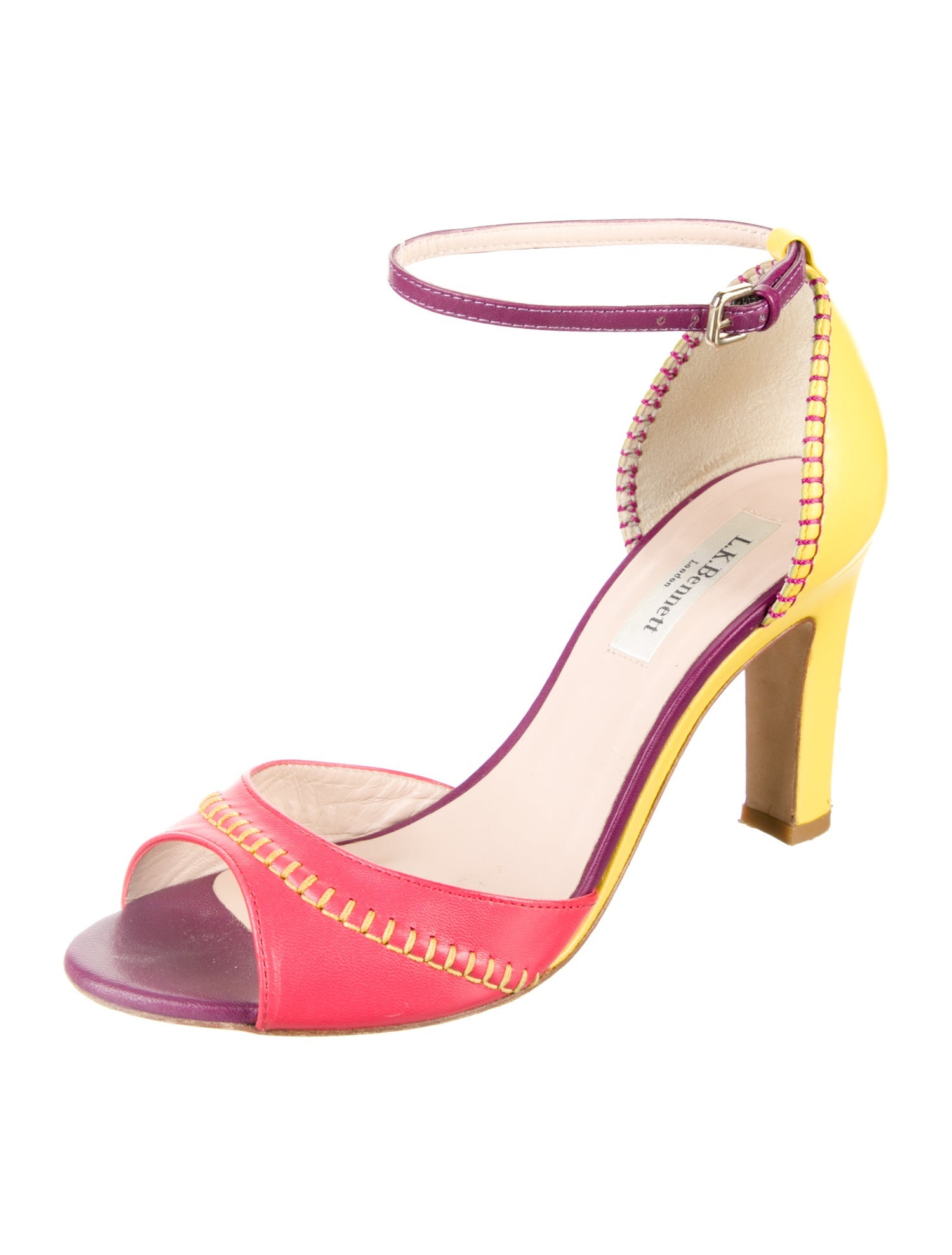 L.K. Bennett Leather Colorblock Pattern Sandals