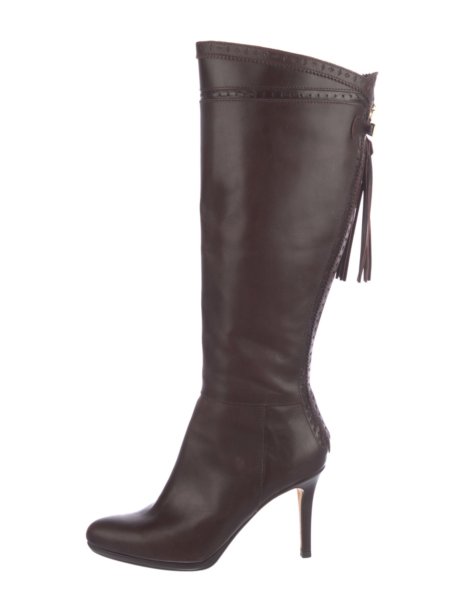 L.K. Bennett Leather Lasercut Accents Boots