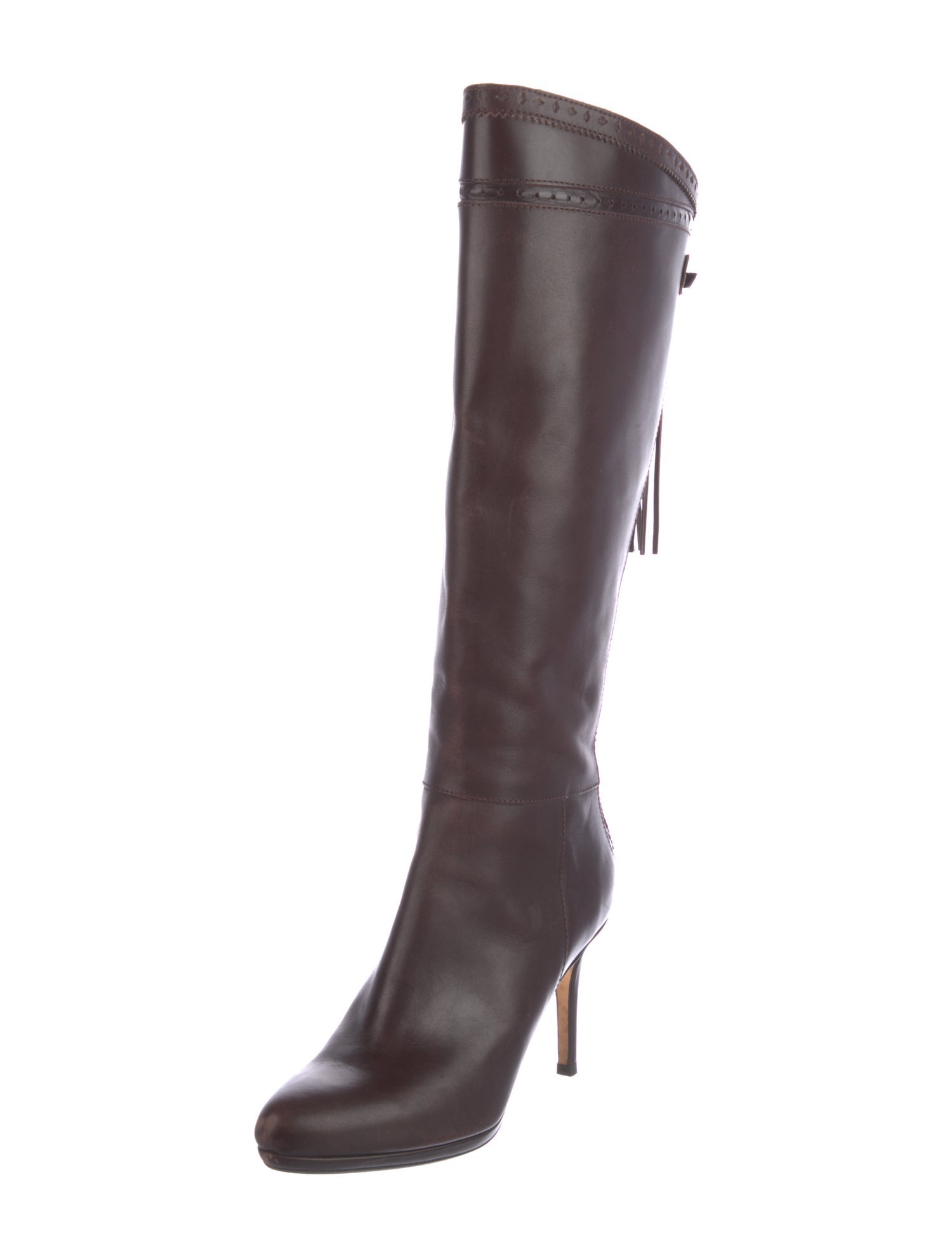 L.K. Bennett Leather Lasercut Accents Boots
