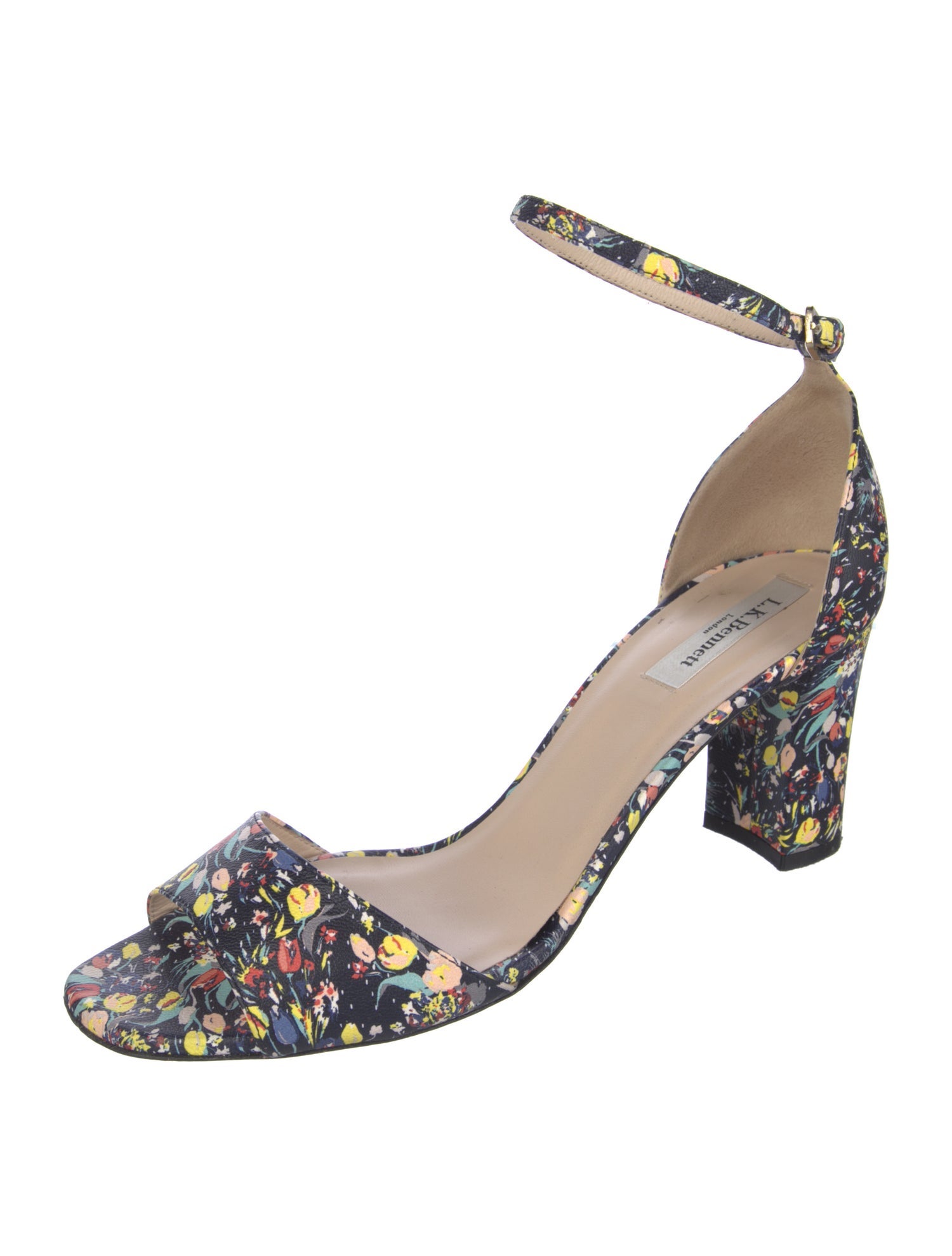 L.K. Bennett Leather Floral Print Sandals