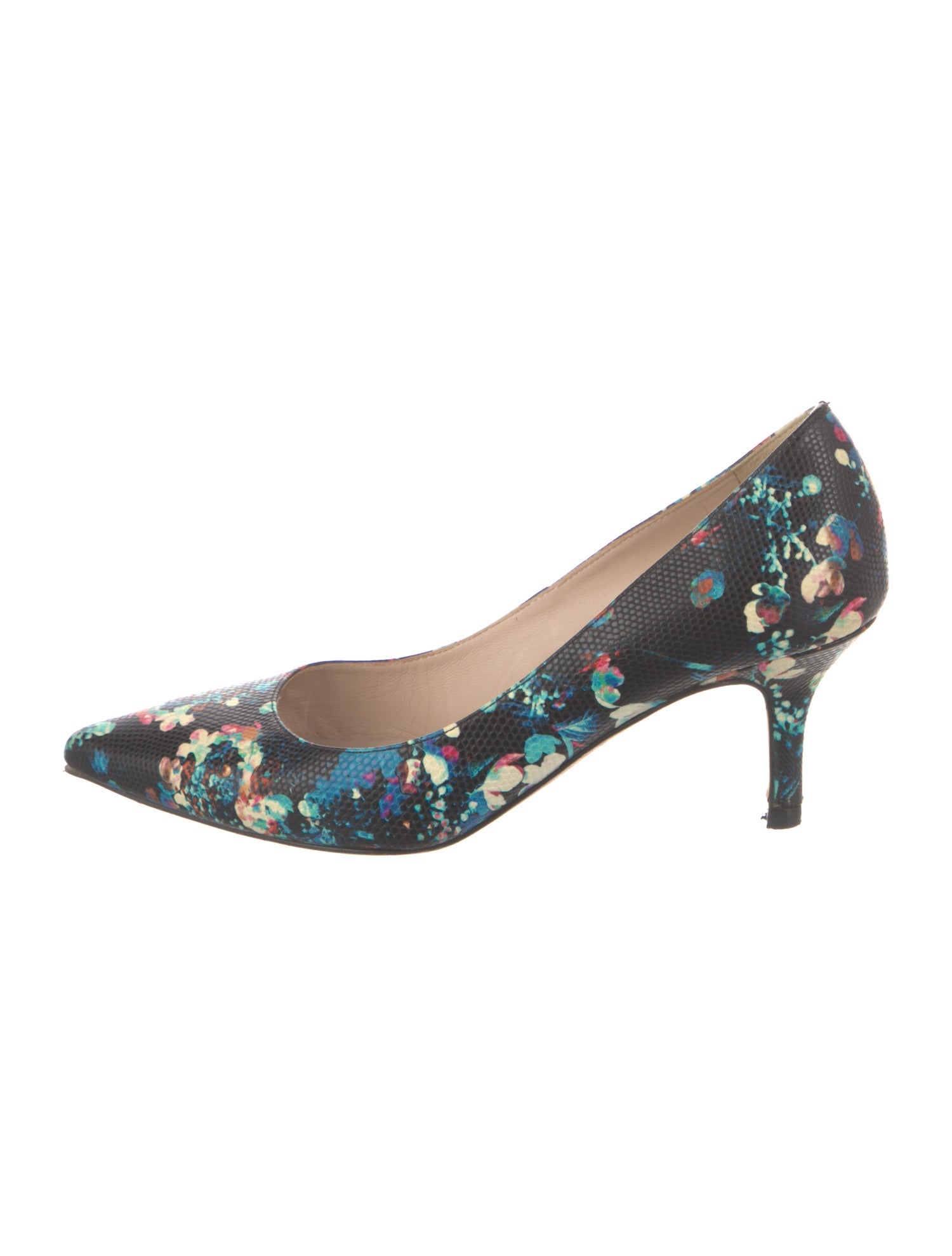 L.K. Bennett Leather Floral Print Pumps