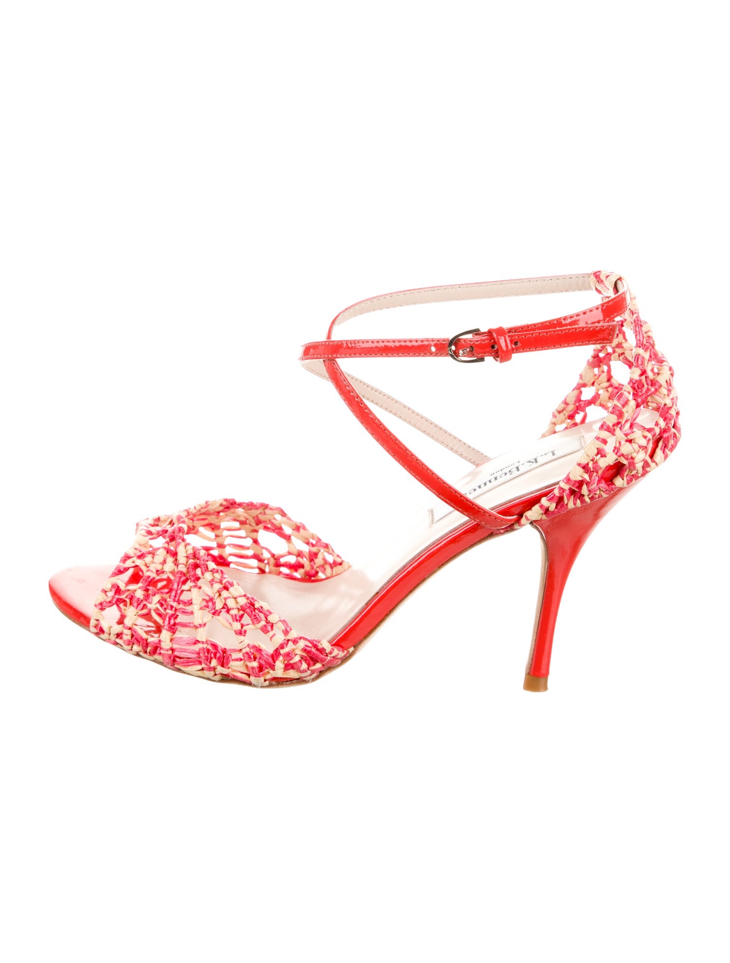 L.K. Bennett Patent Leather Floral Print Sandals