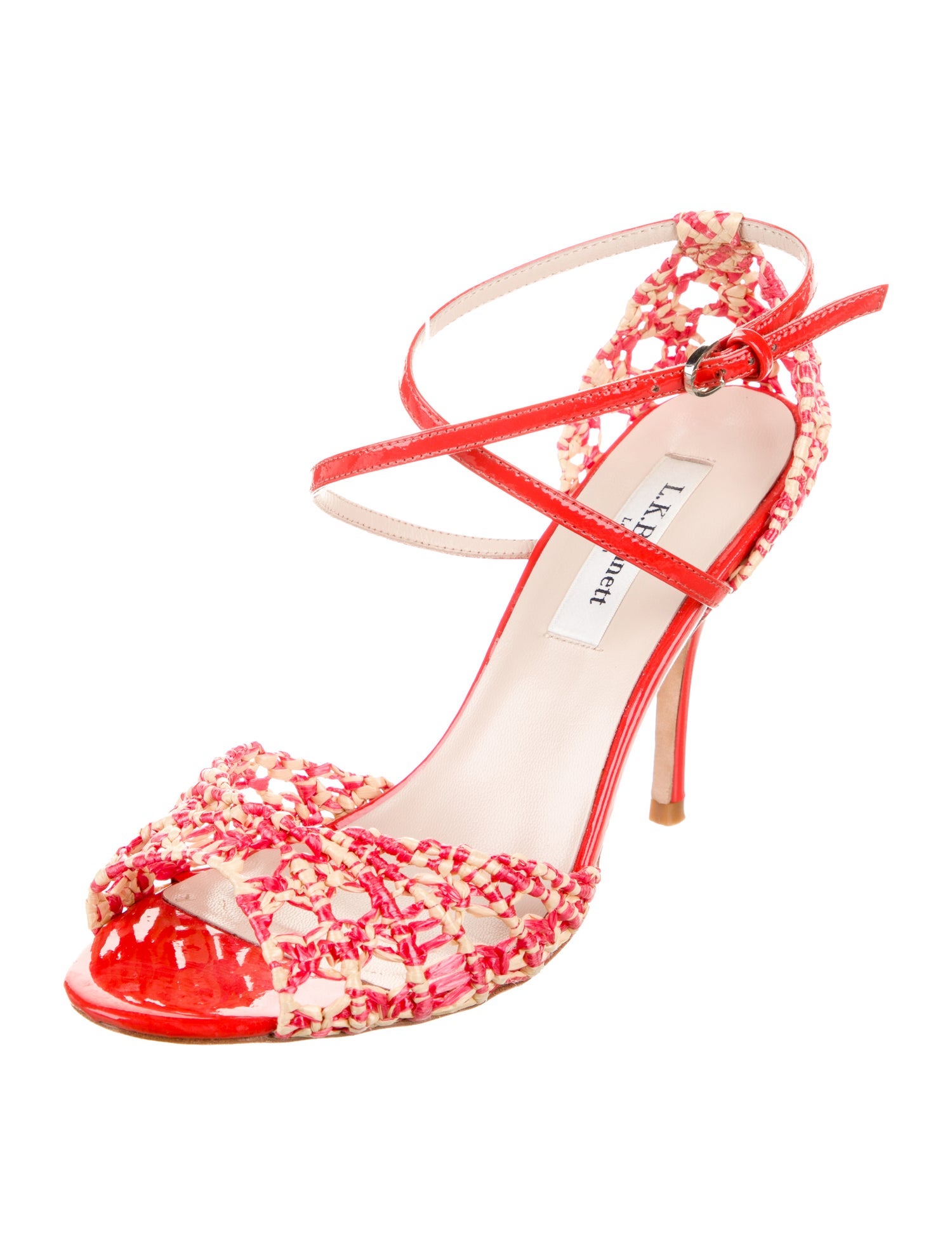 L.K. Bennett Patent Leather Floral Print Sandals