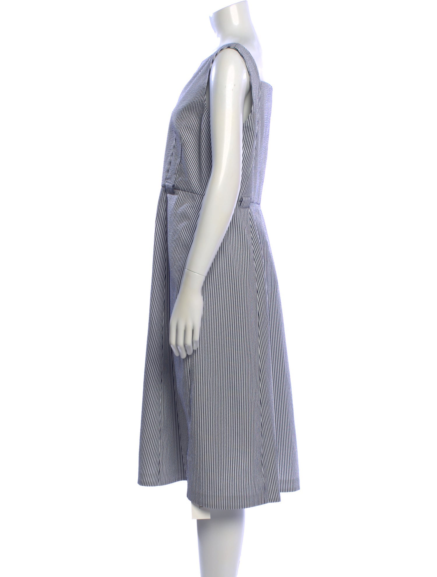 L.K. Bennett Striped Midi Length Dress