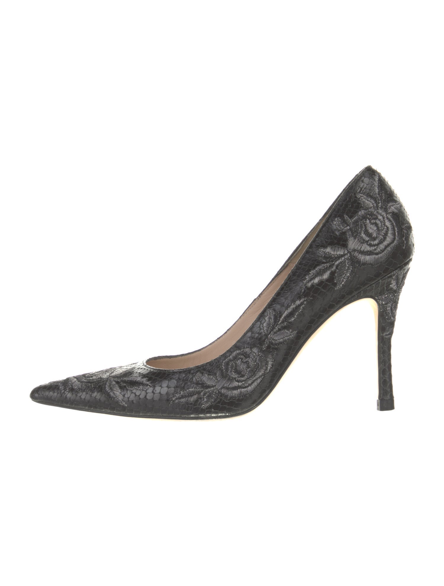 L.K. Bennett Snakeskin Floral Print Pumps