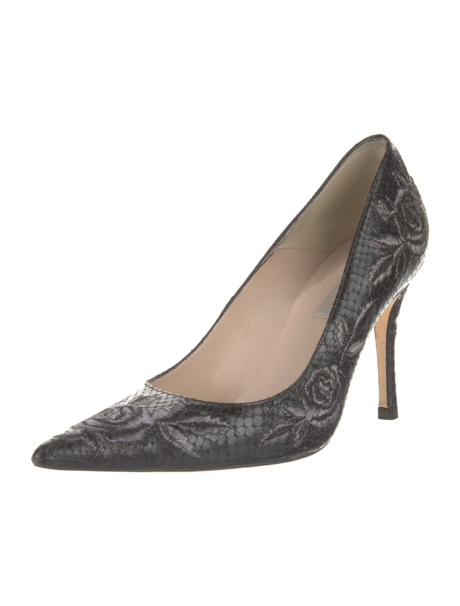 L.K. Bennett Snakeskin Floral Print Pumps