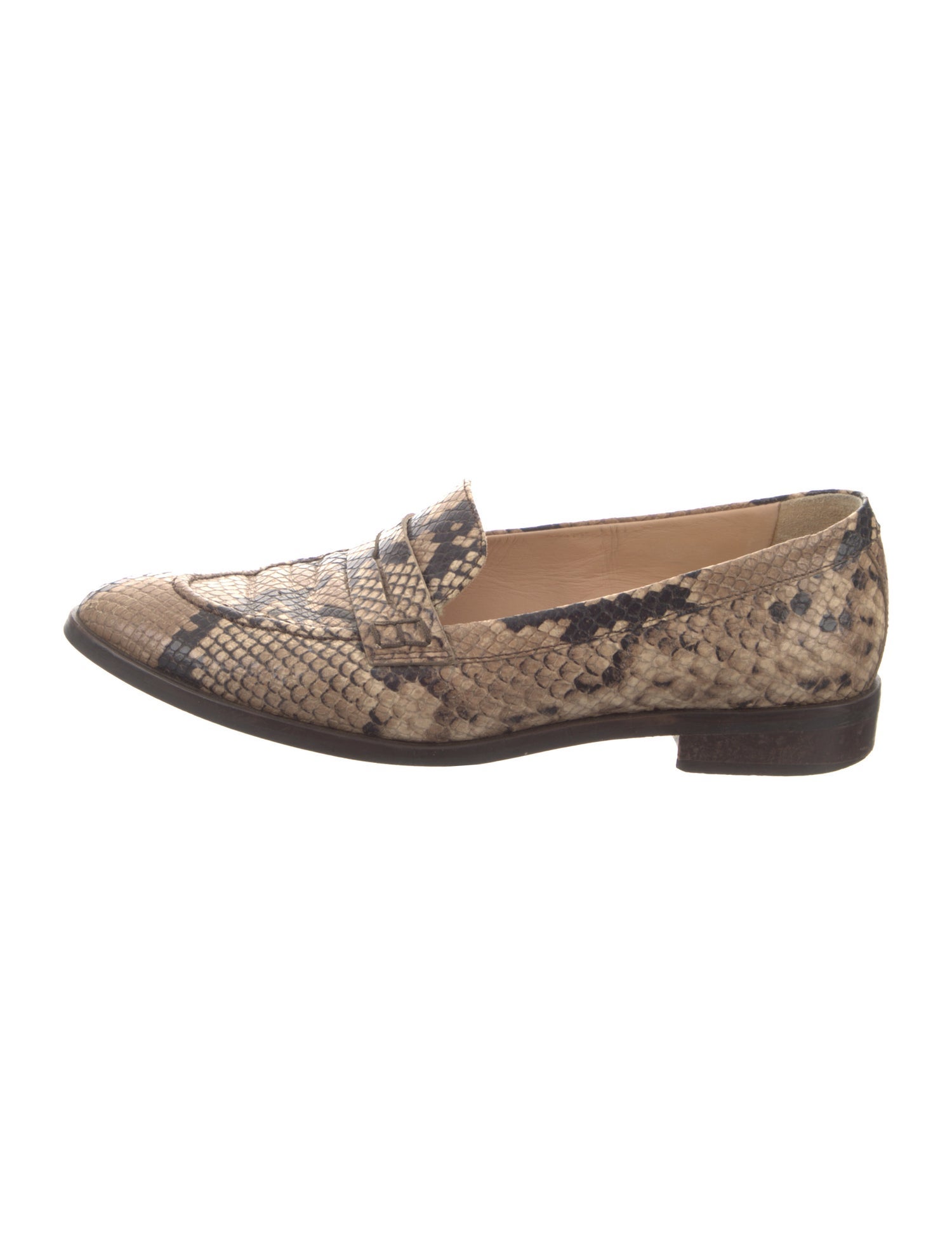 L.K. Bennett Snakeskin Animal Print Loafers