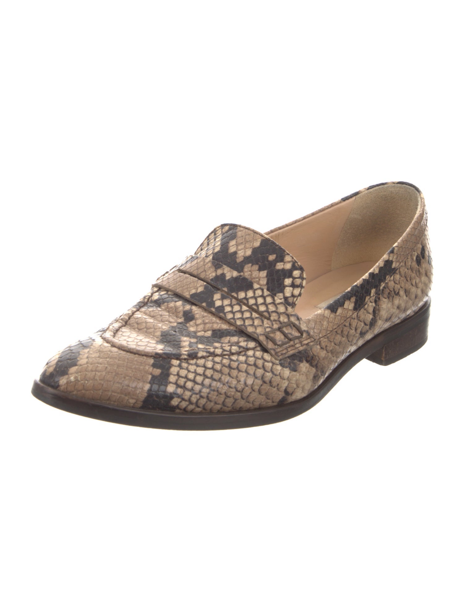 L.K. Bennett Snakeskin Animal Print Loafers