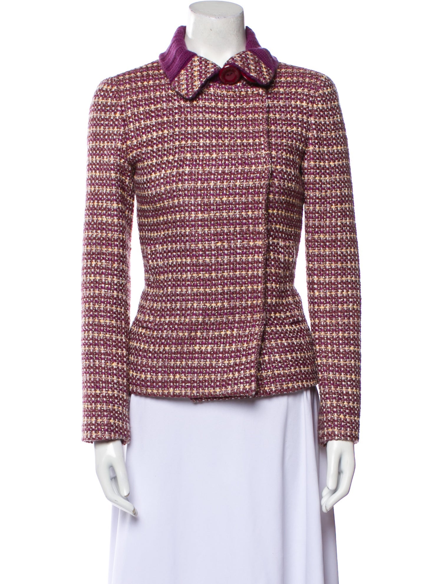 Anna Molinari Wool Tweed Pattern Evening Jacket