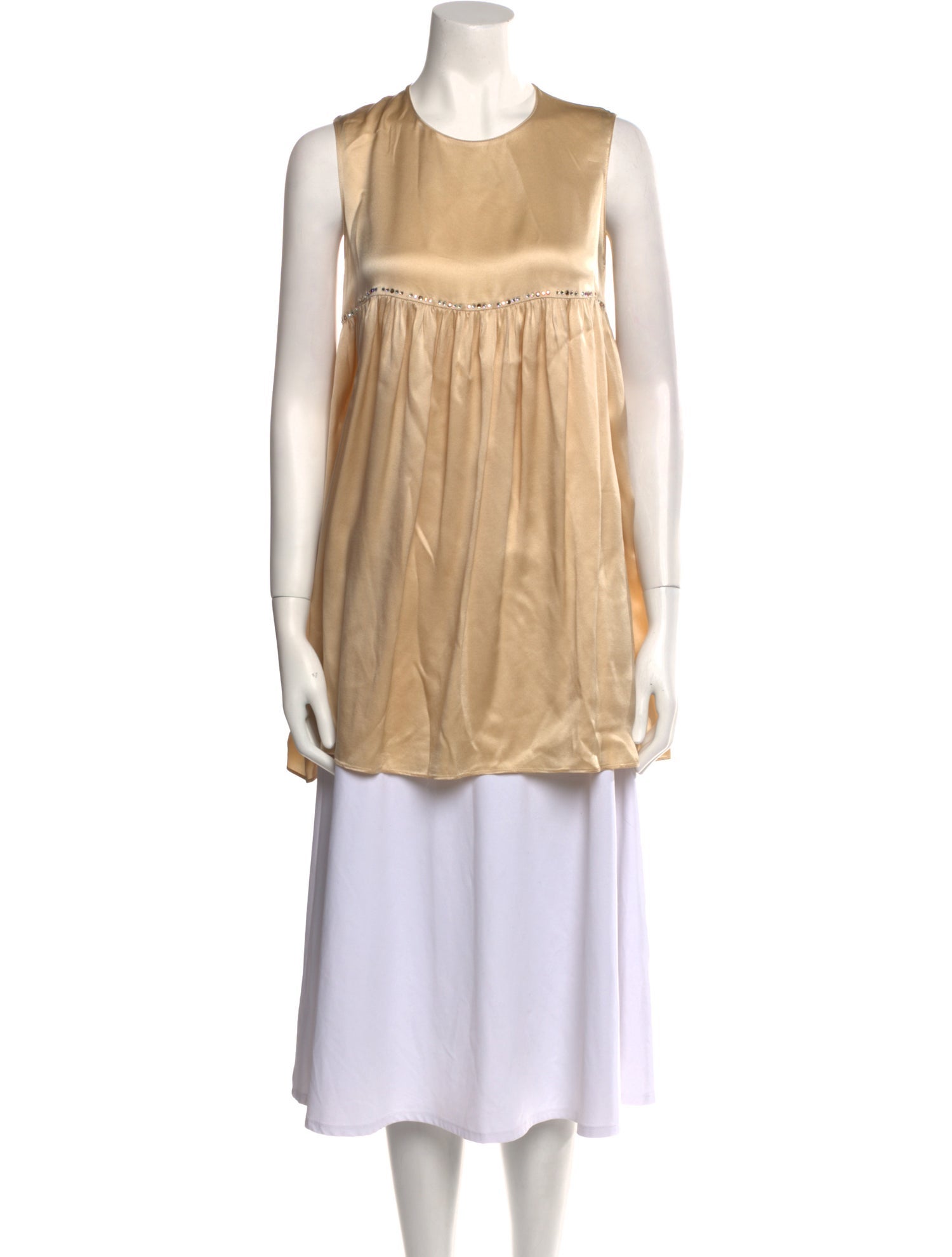 Anna Molinari Silk Crew Neck Tunic