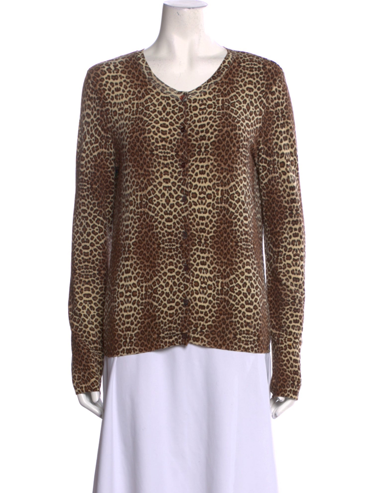 Anna Molinari Animal Print Scoop Neck Blouse