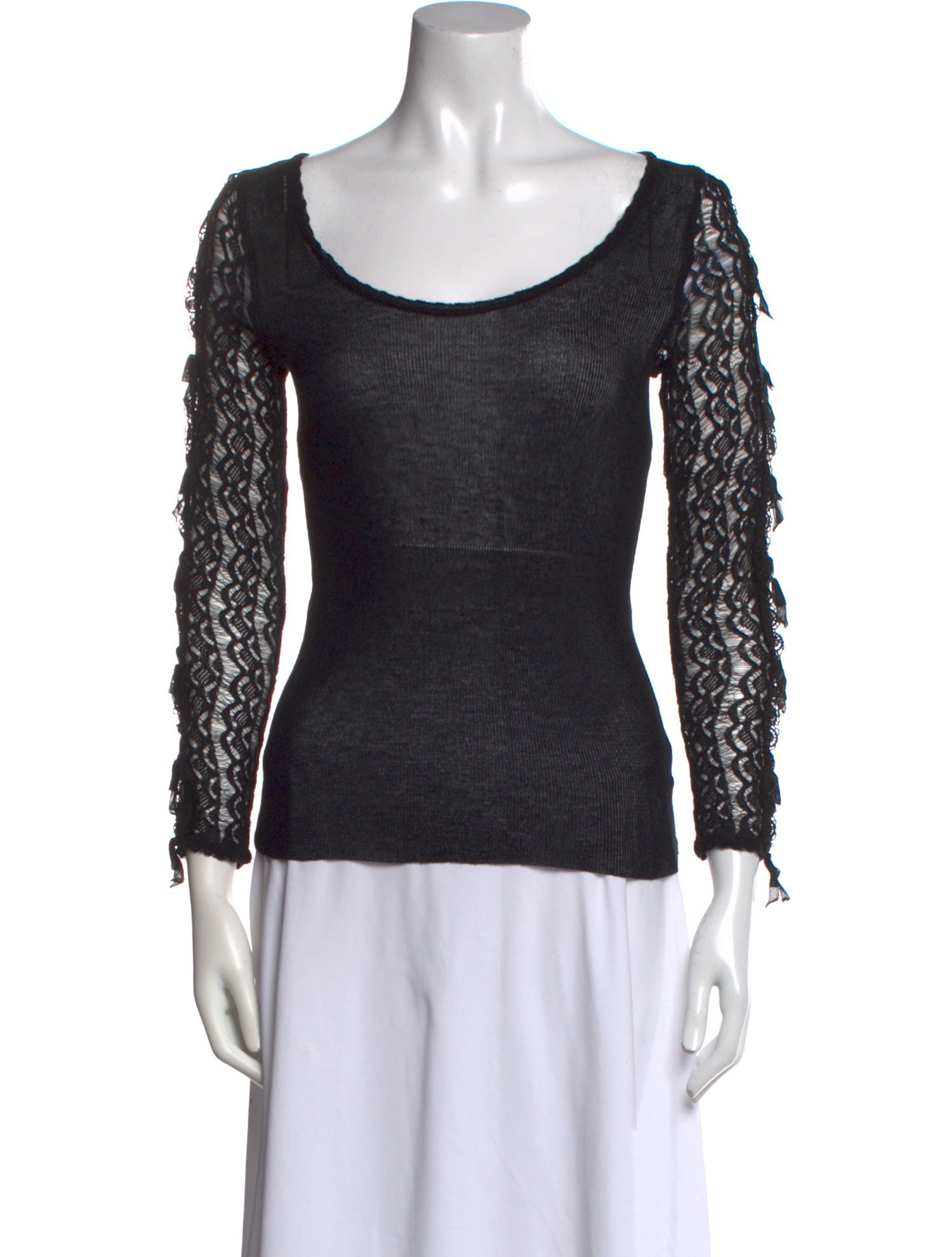 Anna Molinari Scoop Neck Long Sleeve Top