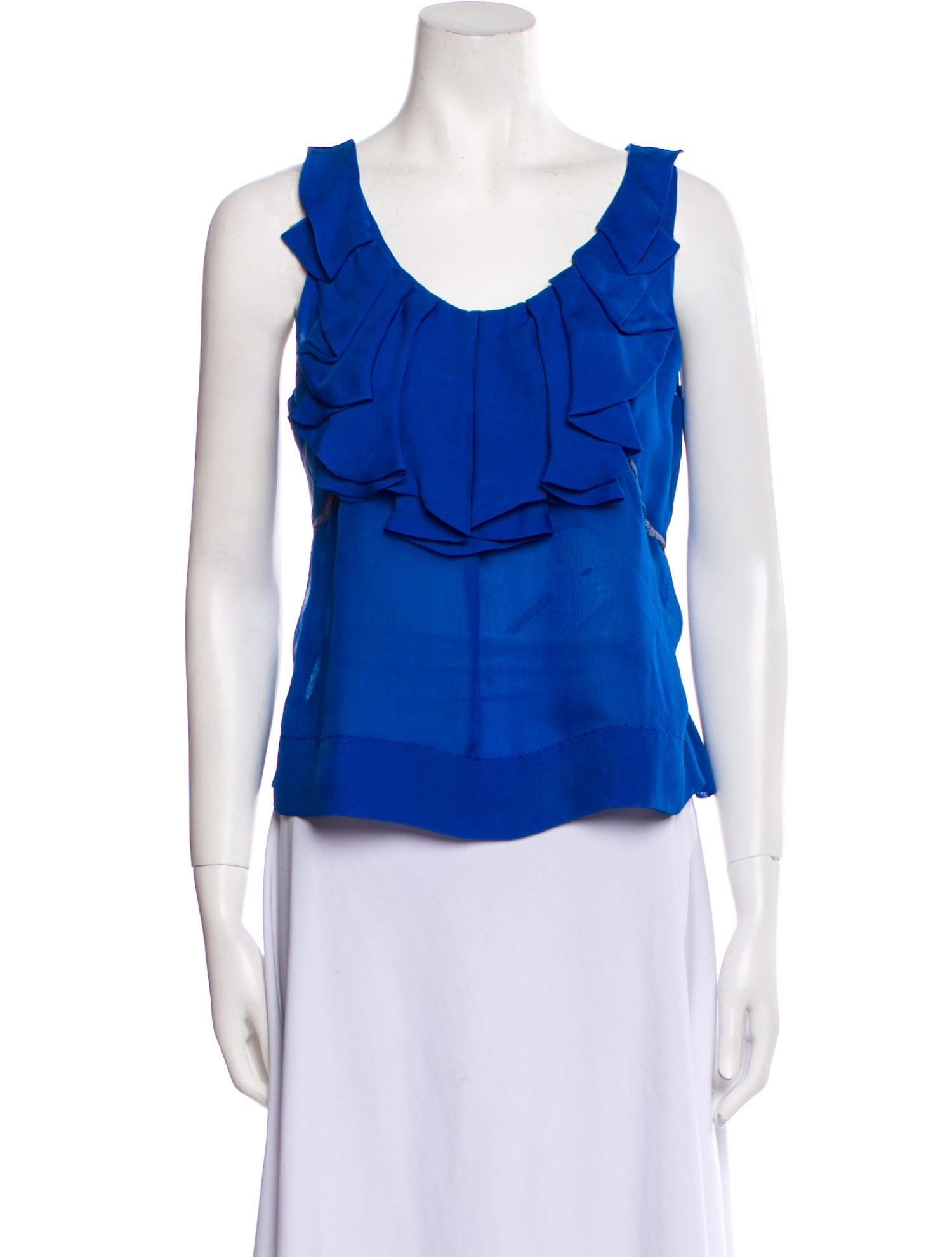 Anna Molinari Silk Scoop Neck Top