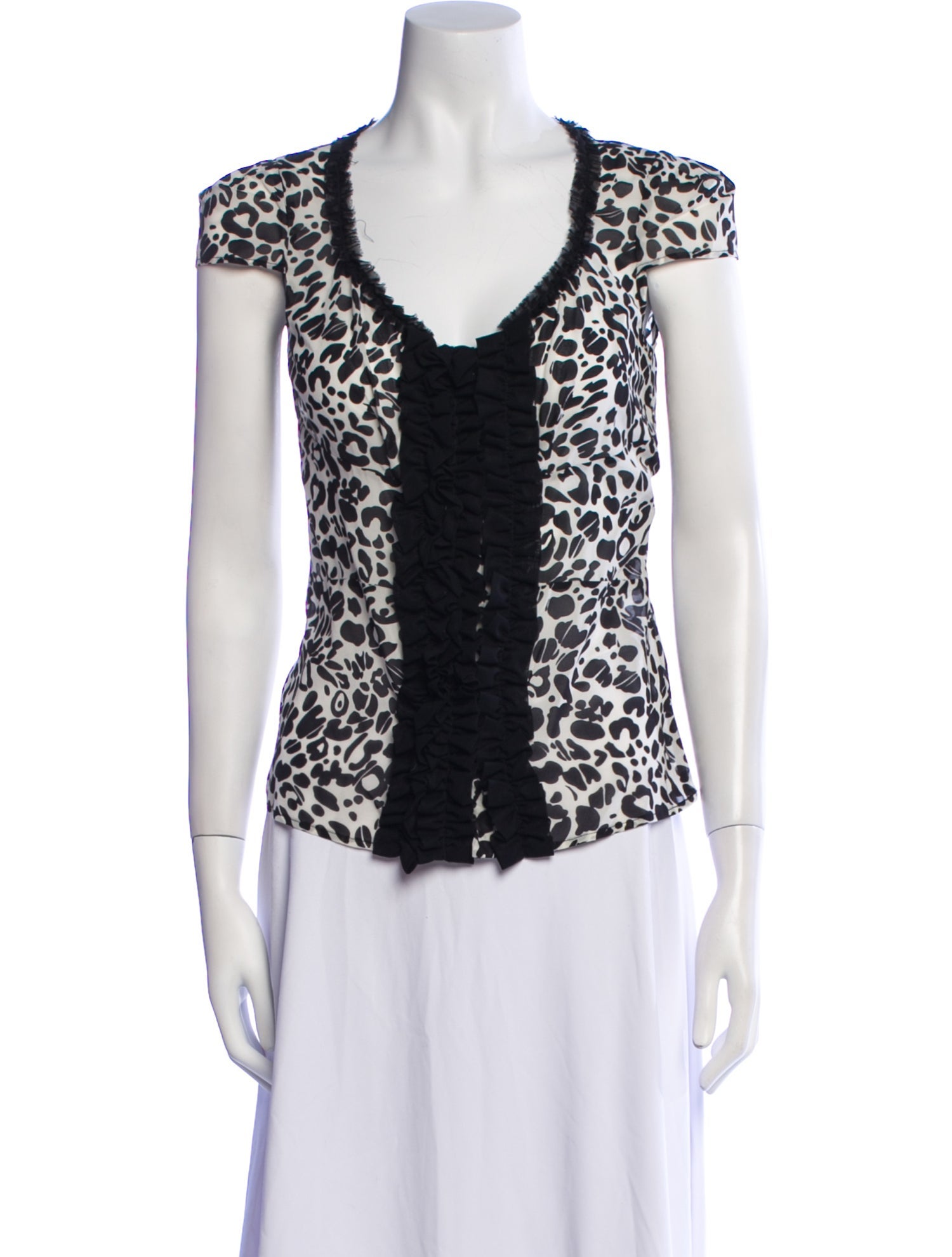 Anna Molinari Silk Animal Print Top