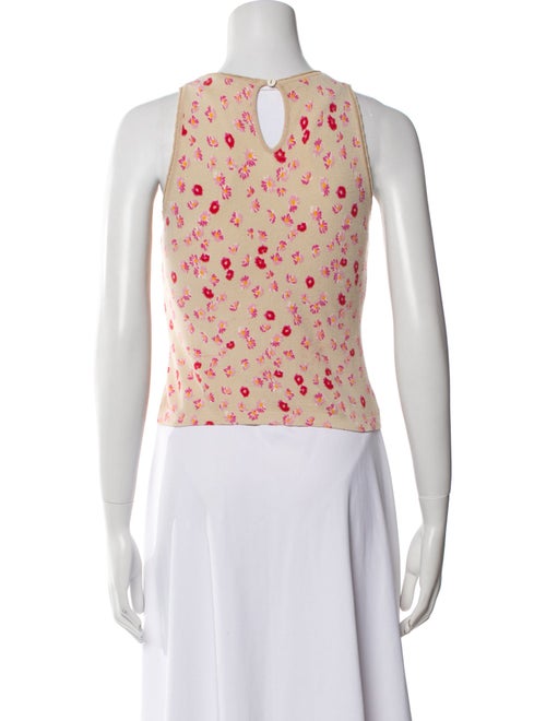 Anna Molinari Floral Print Crew Neck Crop Top