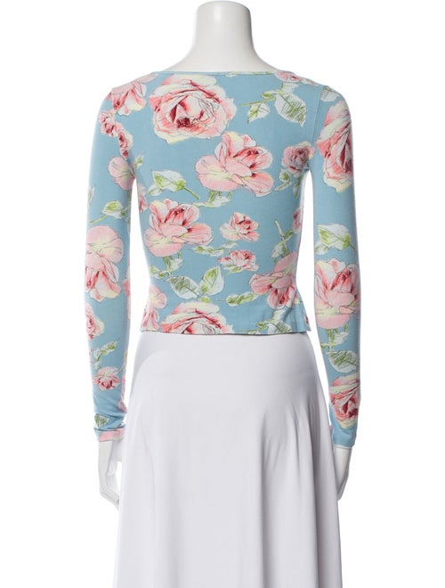 Anna Molinari Floral Print Scoop Neck Crop Top