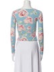 Anna Molinari Floral Print Scoop Neck Crop Top