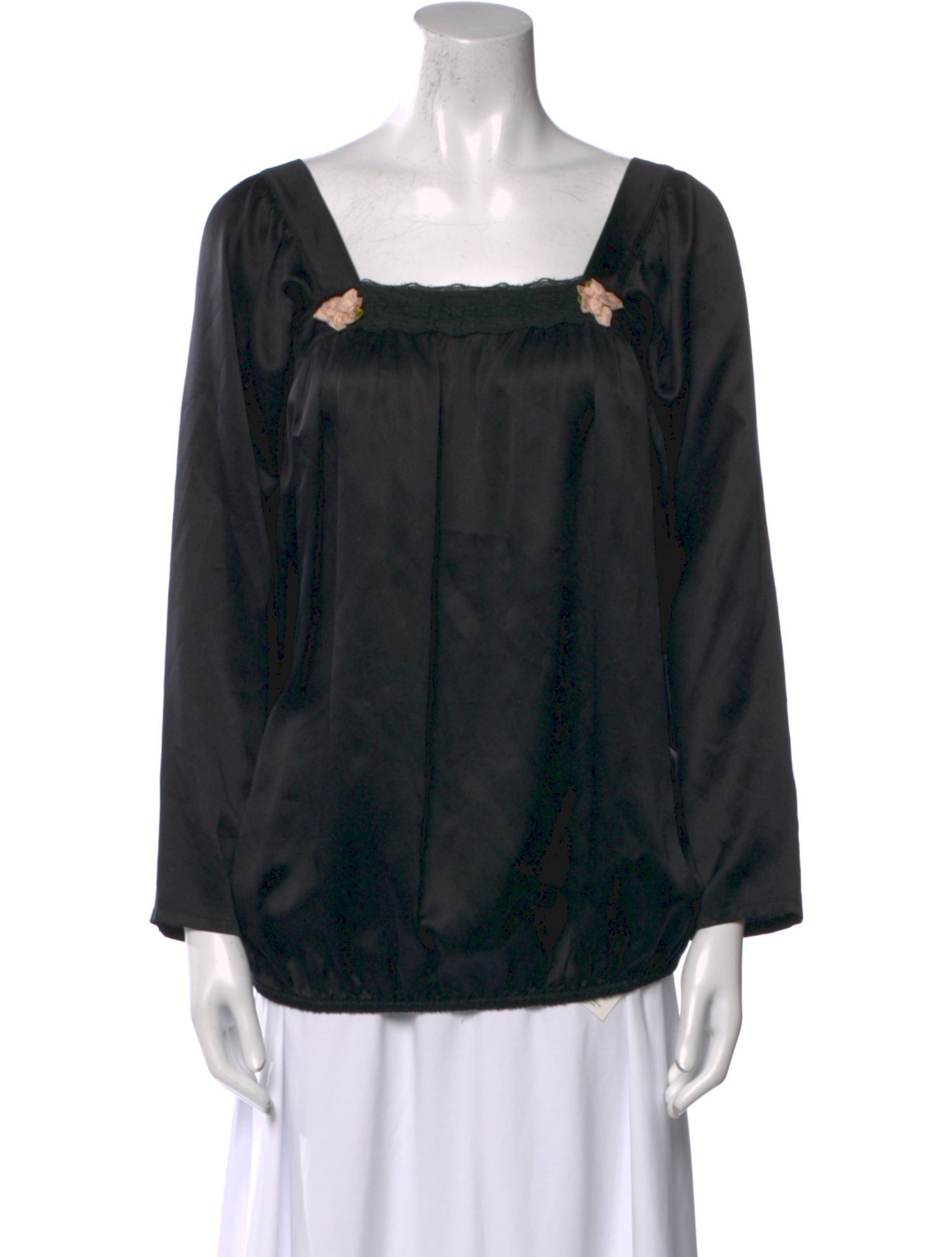 Anna Molinari Silk Square Neckline Blouse