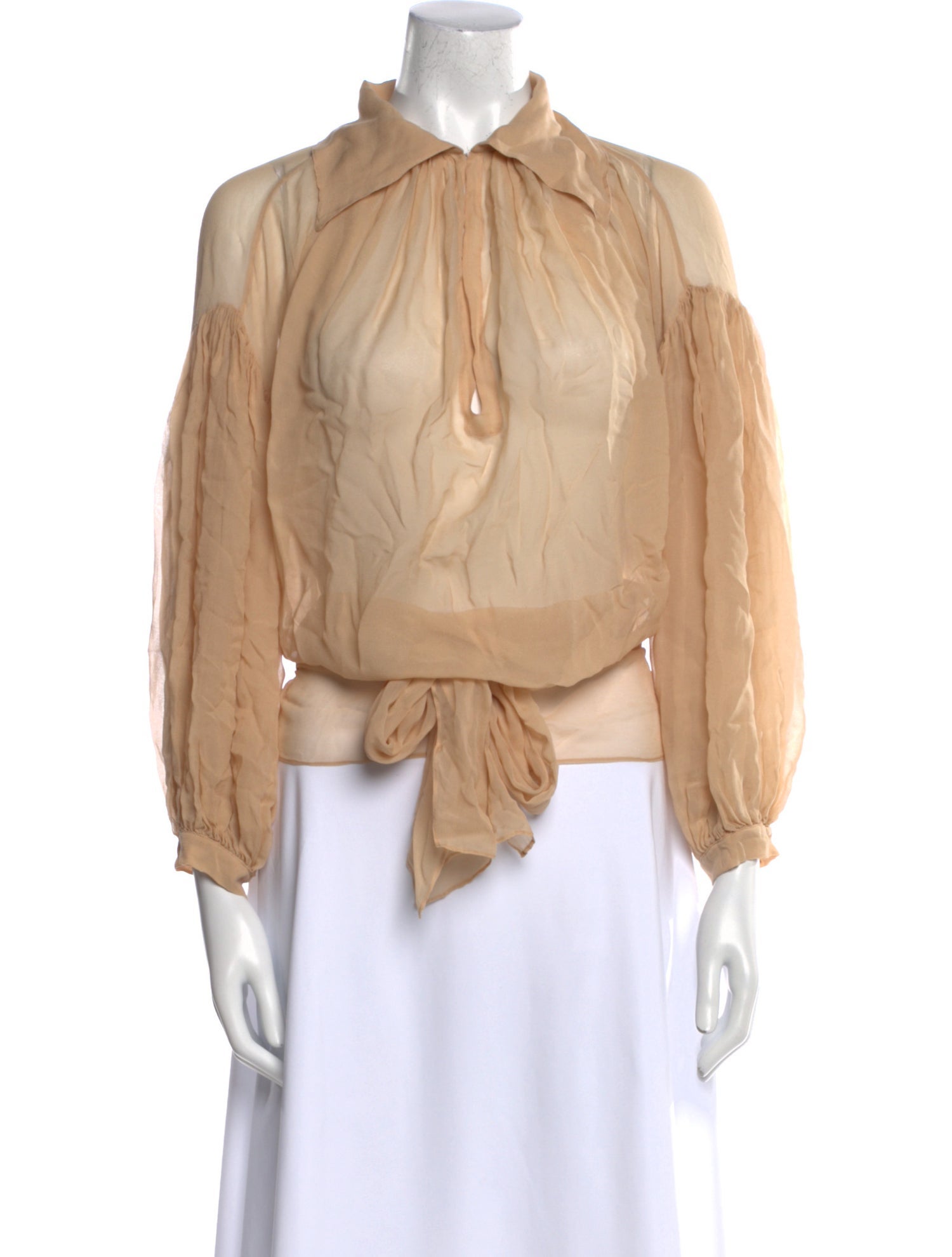 Anna Molinari Silk Three-Quarter Sleeve Blouse