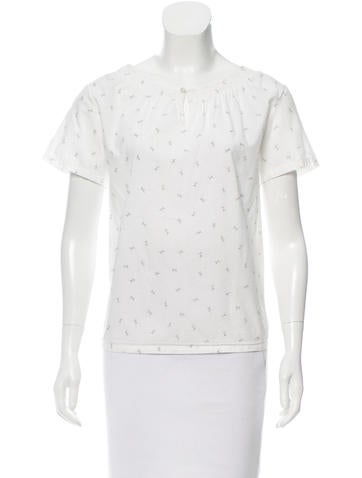 A.P.C. Floral Keyhole-Accented Top