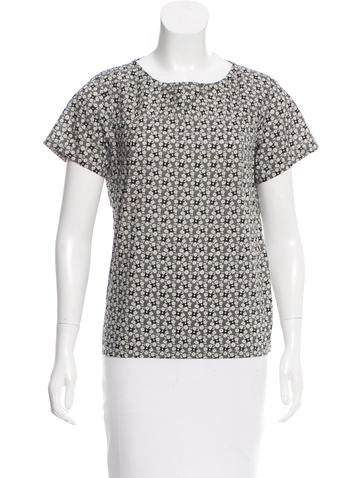 A.P.C. Short Sleeve Floral Print Top