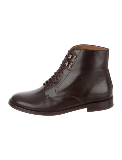 A.p.c. Leather Combat Boots Brown