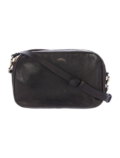 A.p.c. Grained Leather Crossbody Bag Black