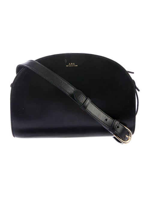 A.p.c. Half Moon Leather Crossbody Bag Black