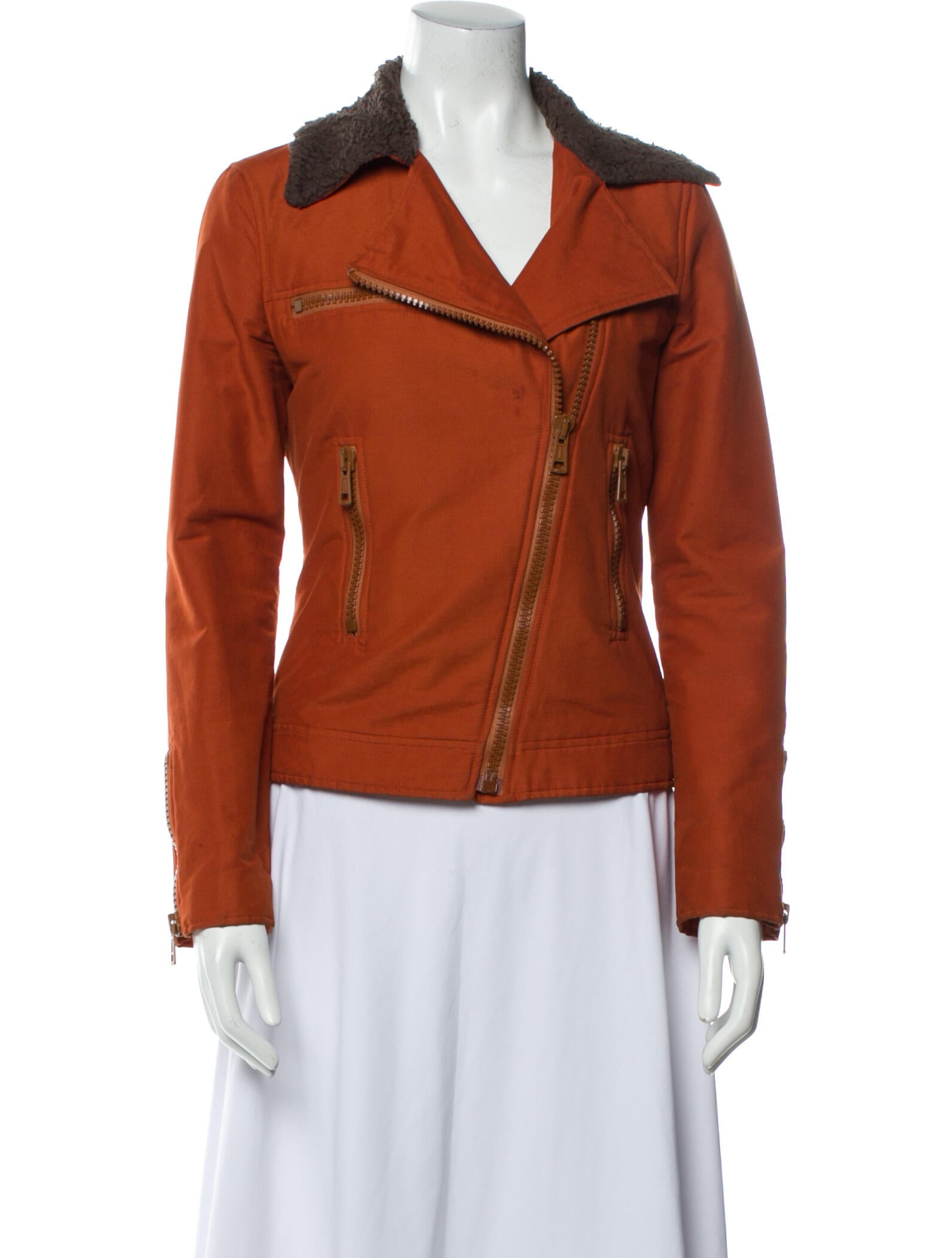 A.P.C. Biker Jacket Orange Jackets, Clothing WA361190 The RealReal