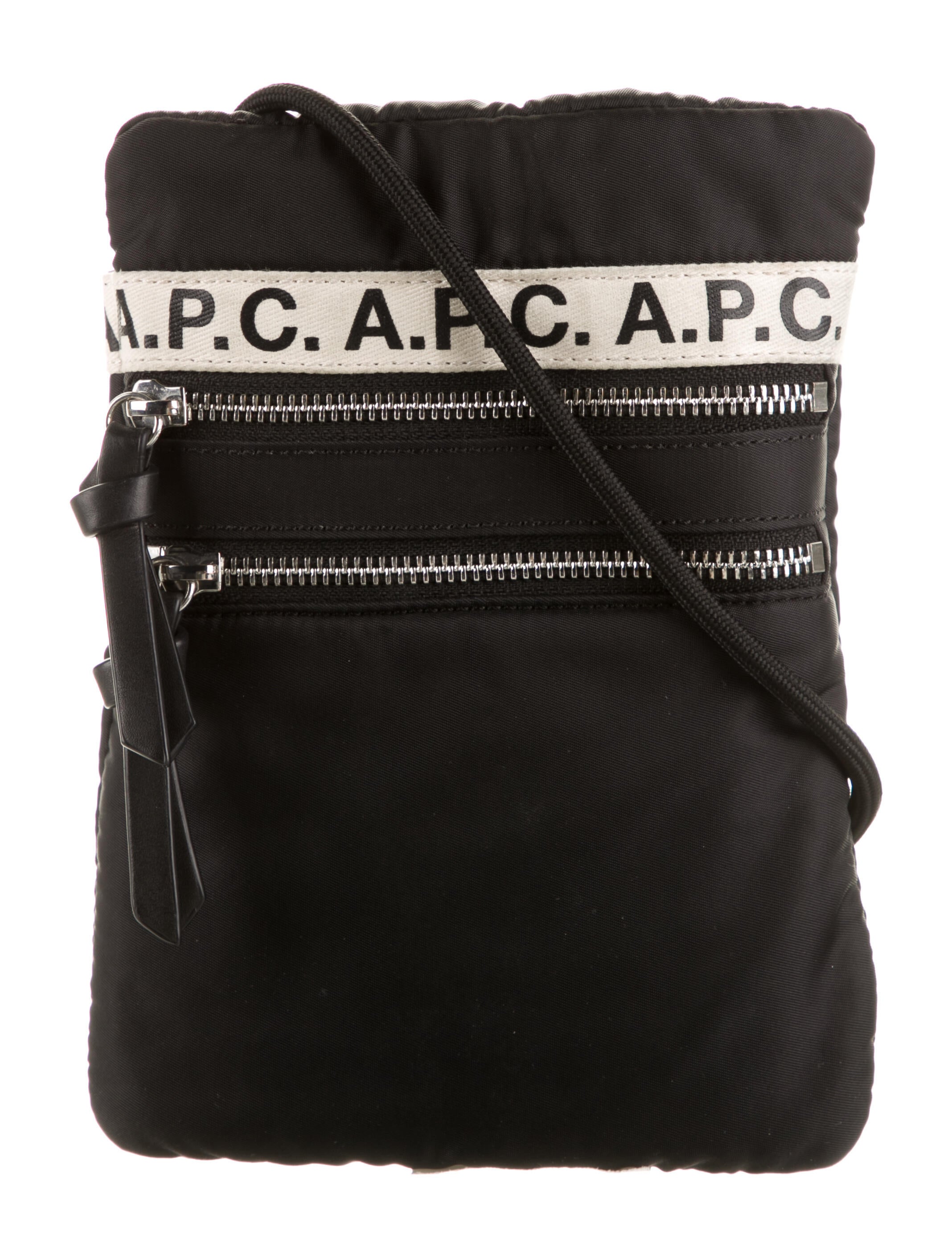 A.P.C. Grained Leather Crossbody Bag Black Crossbody Bags, Handbags