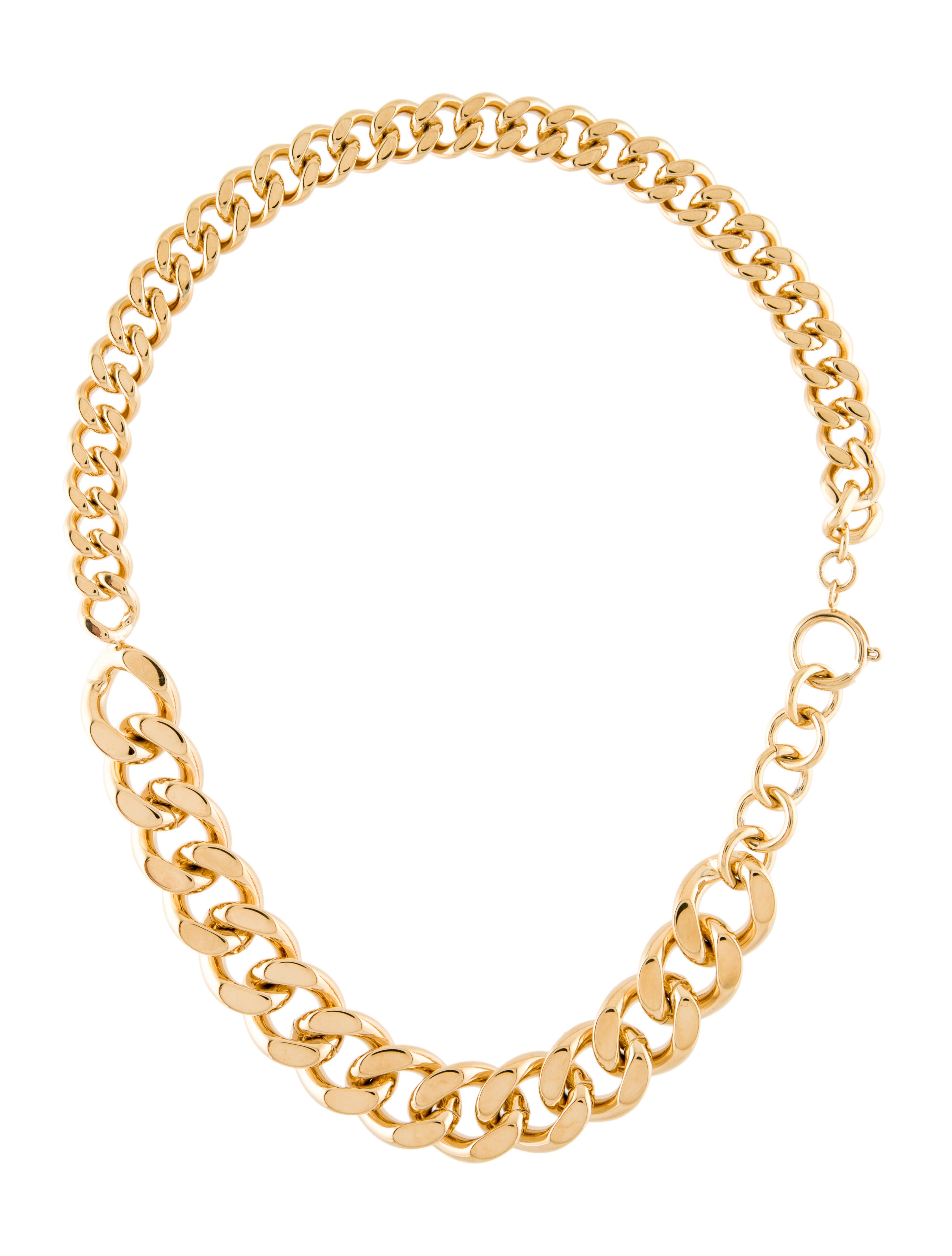 A.P.C. Chain Link Collar Necklace Gold, GoldTone Metal Chain