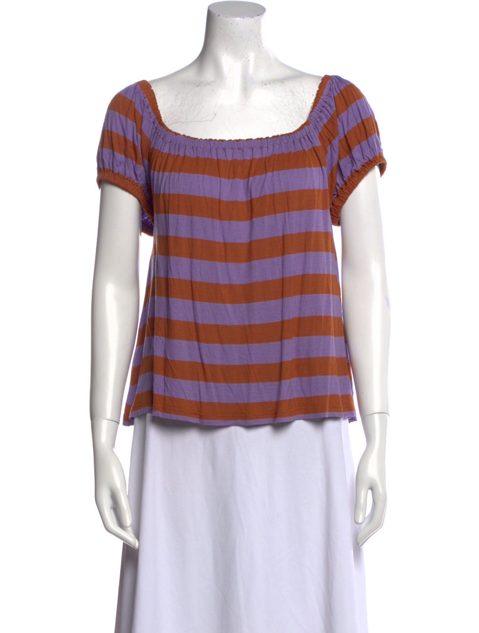 A.P.C. Striped Square Neckline Blouse