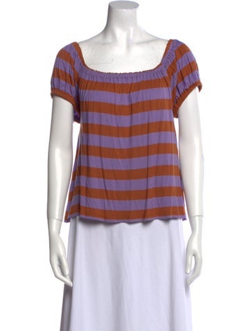 A.p.c. Tops Striped Square Neckline Blouse M