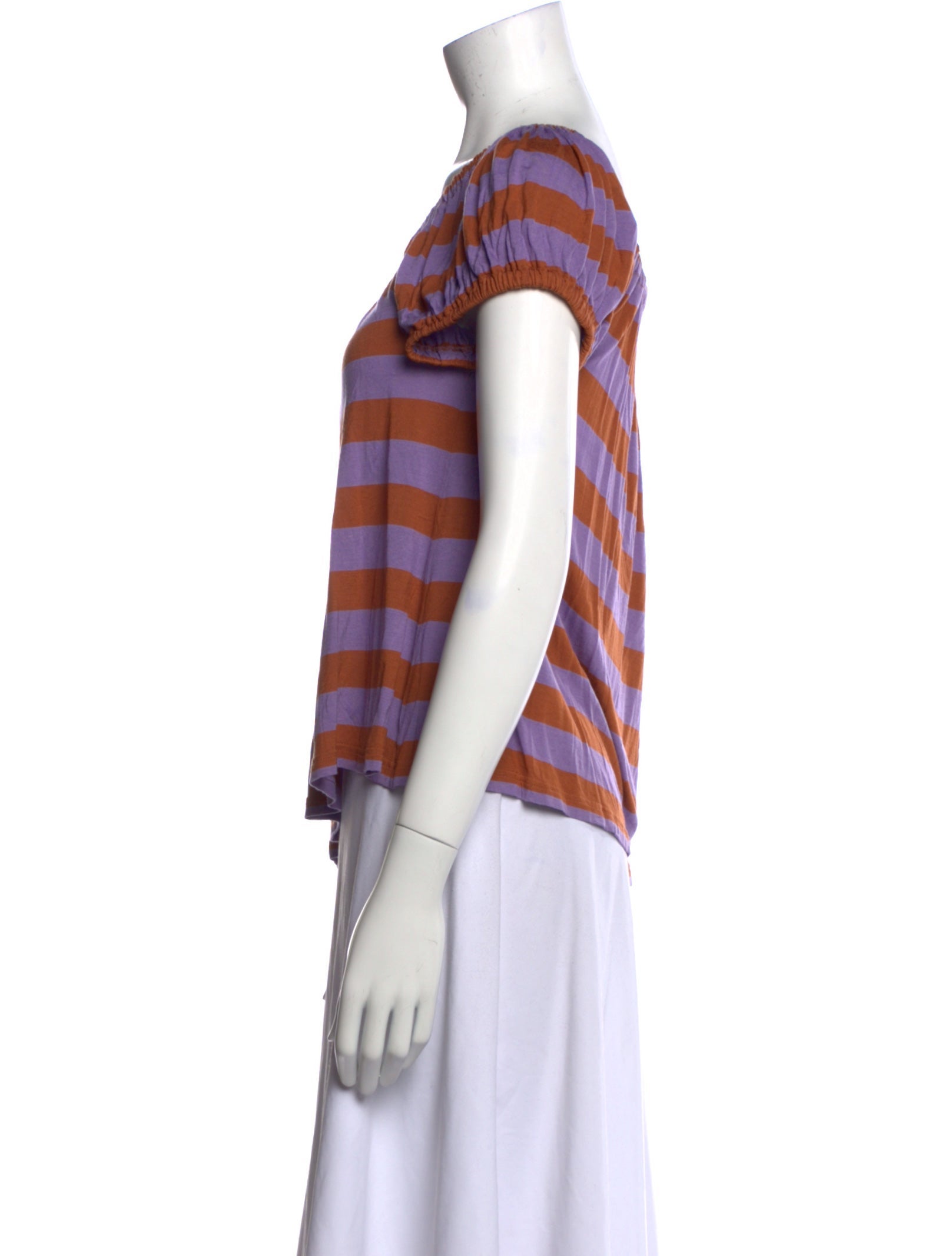 A.P.C. Striped Square Neckline Blouse