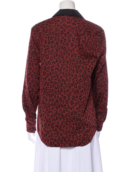 A.P.C. Animal Print Long Sleeve Button-Up Top