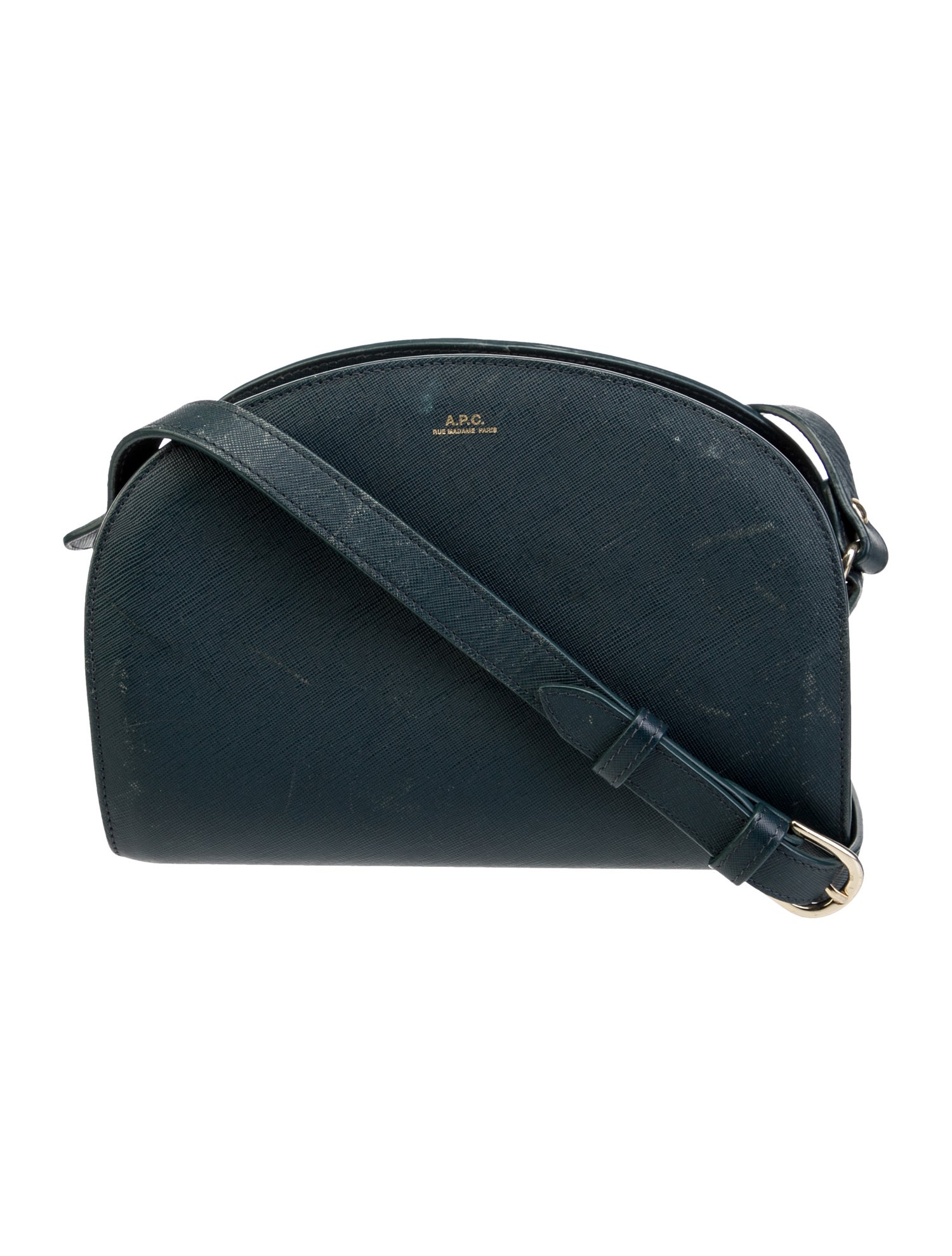 A.P.C. Saffiano Leather Crossbody Bag Blue Crossbody Bags, Handbags