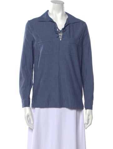 A.p.c. Tops V-Neck Long Sleeve Polo S