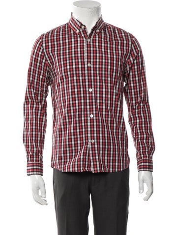 A.p.c. Casual Shirts Plaid Print Long Sleeve Shirt XS