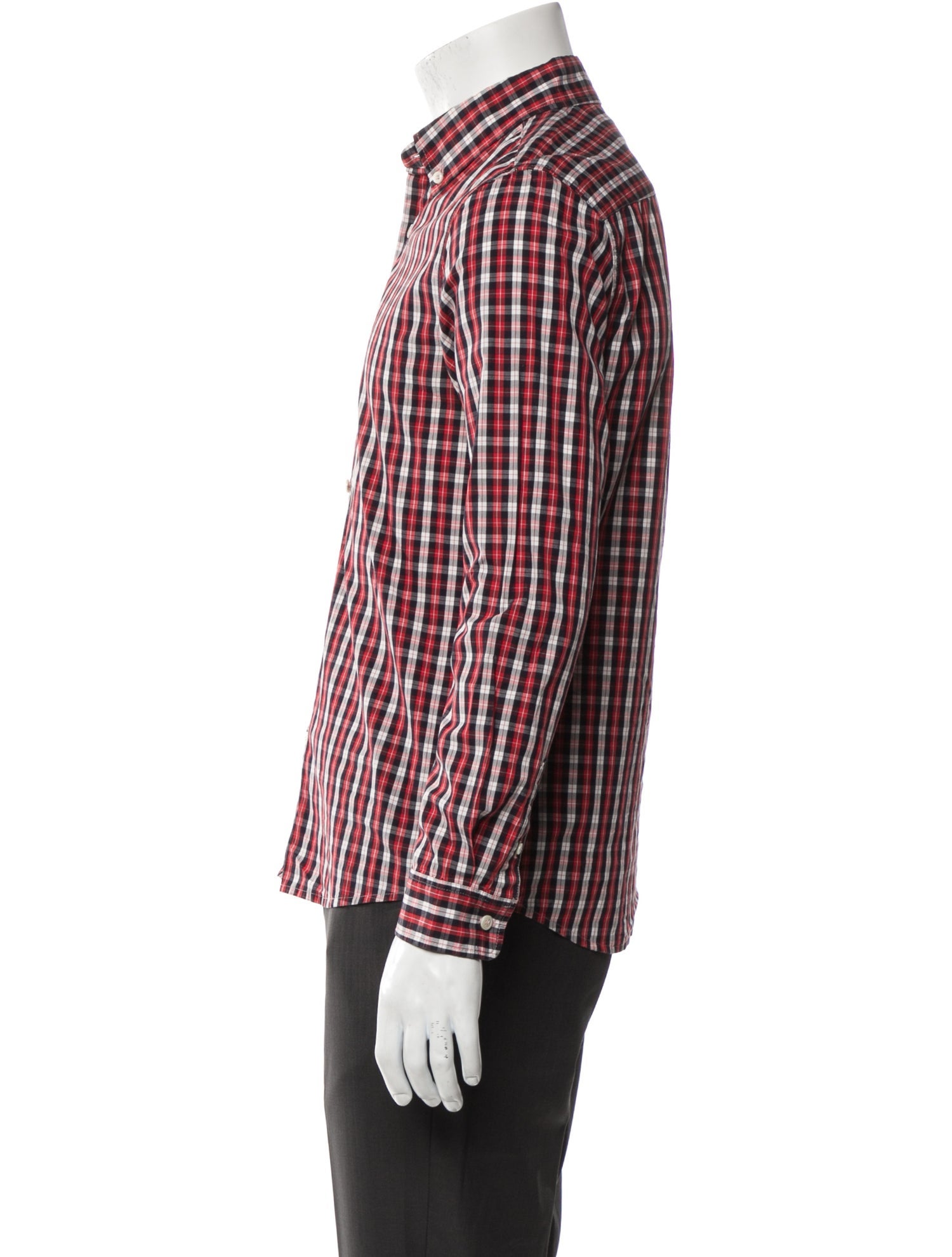 A.P.C. Plaid Print Long Sleeve Shirt